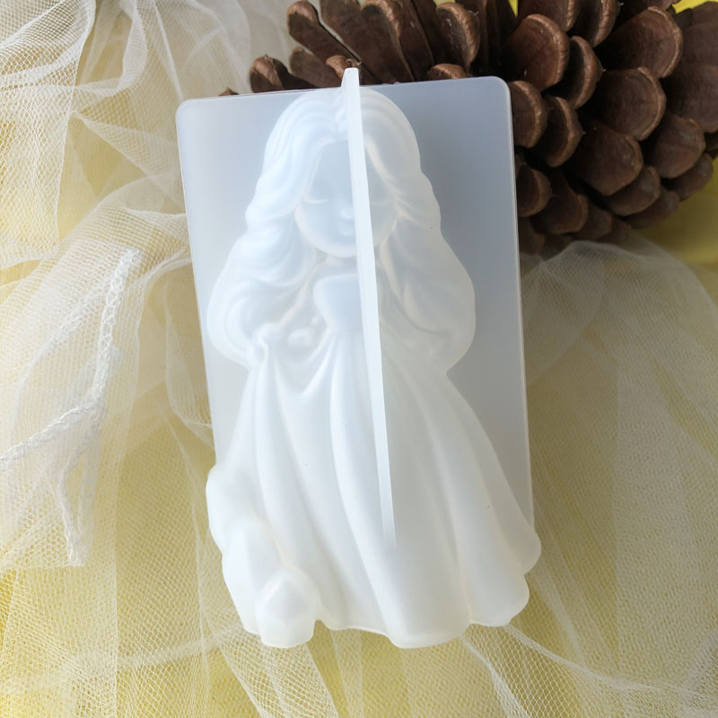 Candle Making Accessories - ثلاثية الأبعاد لطيف الأميرة سيليكون قالب