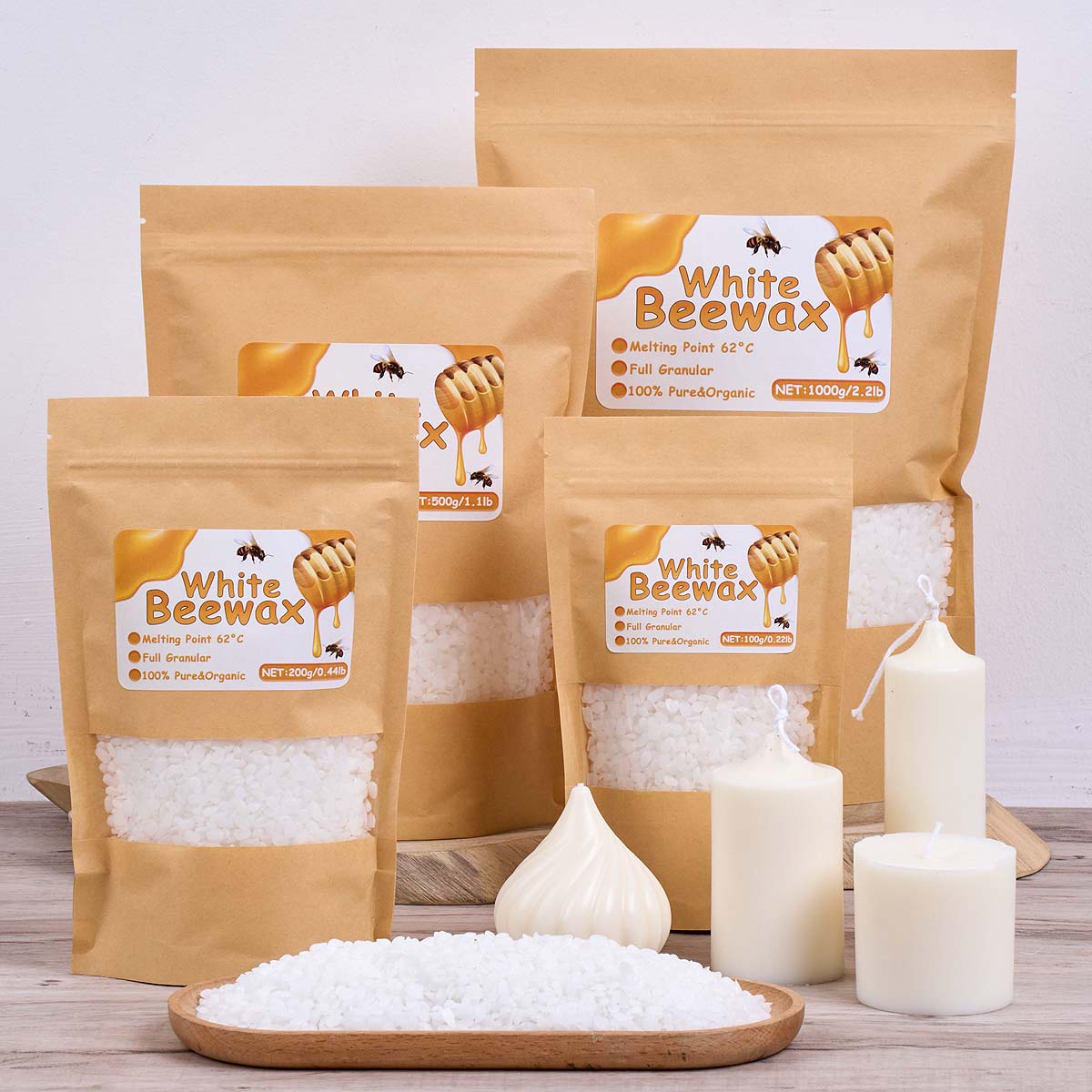 شمع العسل الأبيض الطبيعي النقي - مراجعة Candle Making Wax وسعره