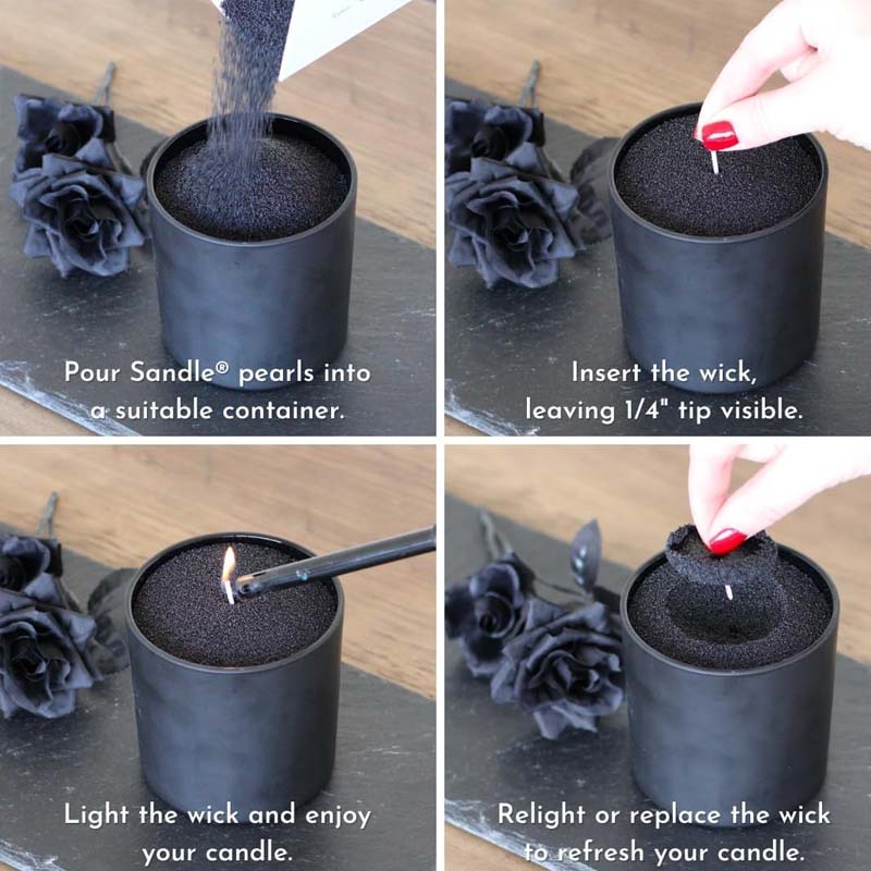 رمل شمع أسود مع فتيل، 200 جرام - مراجعة Candle Making Wax وسعره
